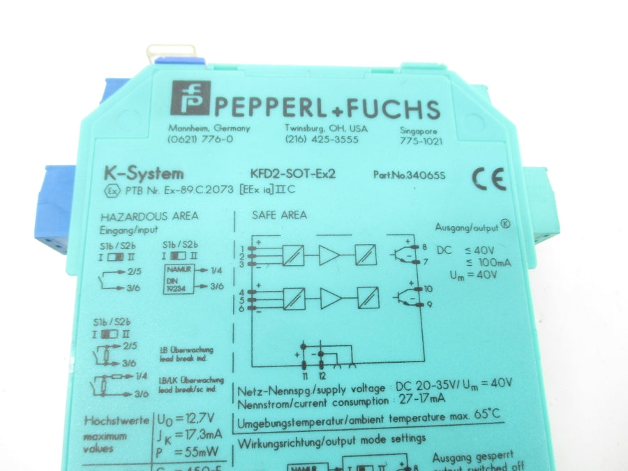PEPPERL+FUCHS KFD2-SOT-EX2 34065S 20-35VDC NSNP
