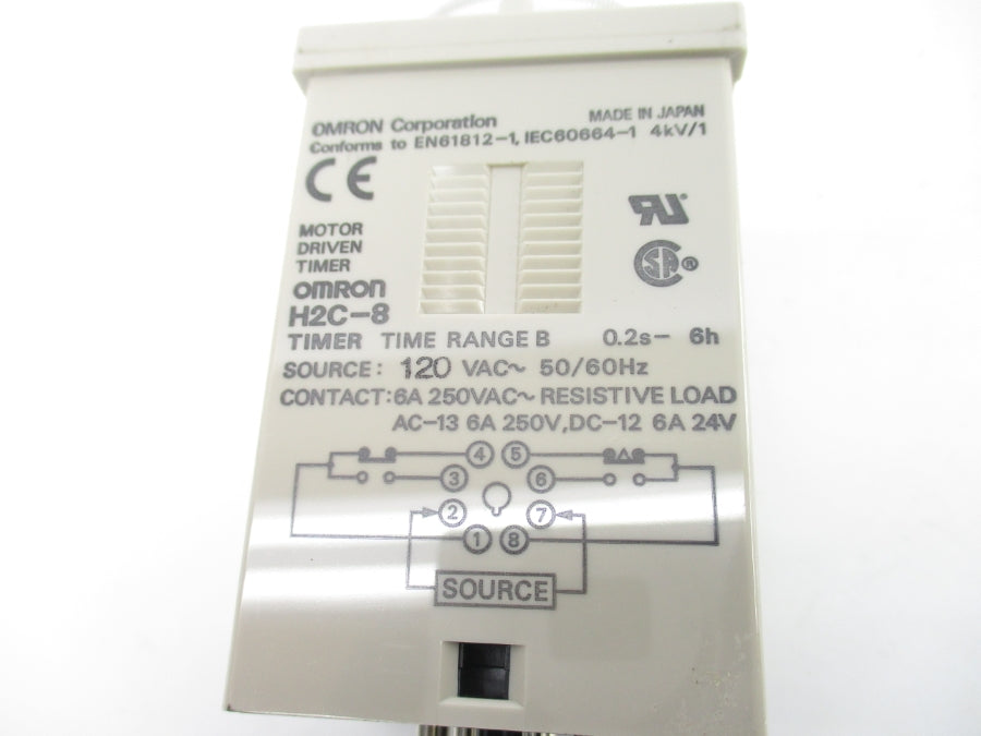 OMRON H2C-8B 120VAC 6A 0.2S-6H NSNP