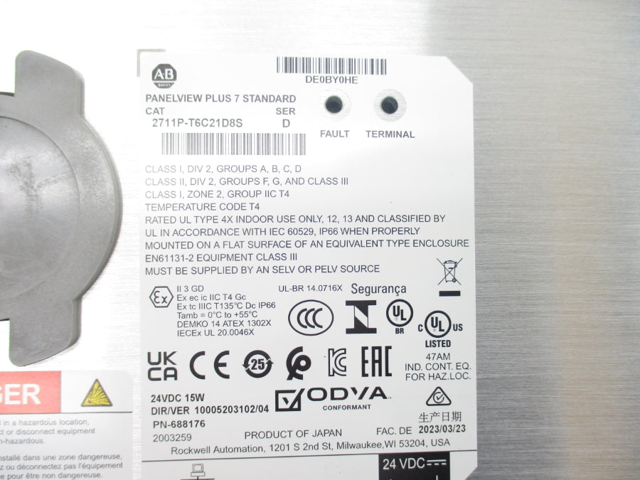 INDUSTRIAL SPARE PART 2711P-T6C21D8S SER. D 24VDC NSNP