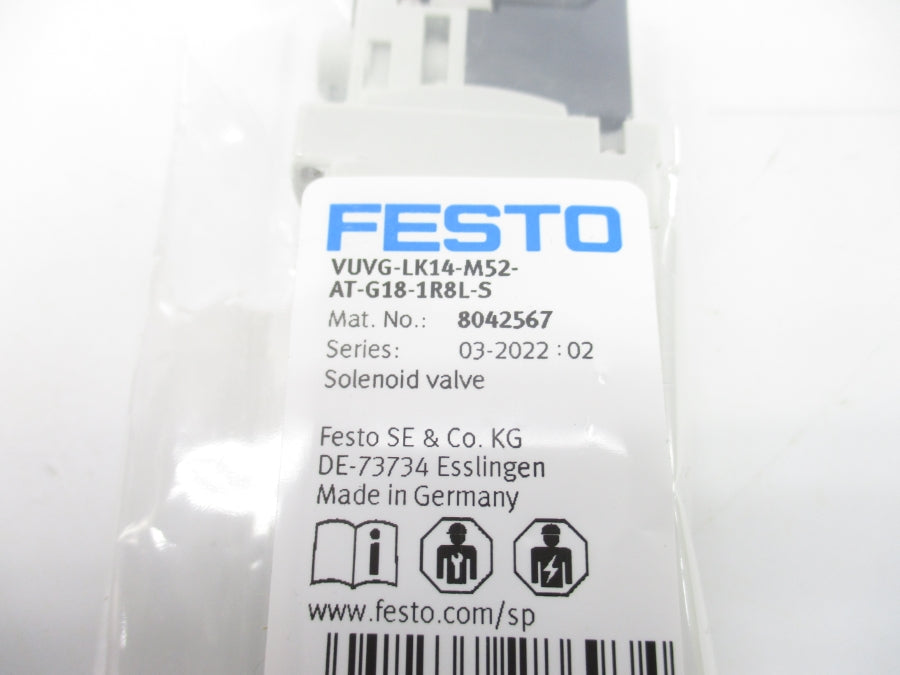 FESTO VUVG-LK14-M52-AT-G18-1R8L-S 8042567 24VDC NSMP