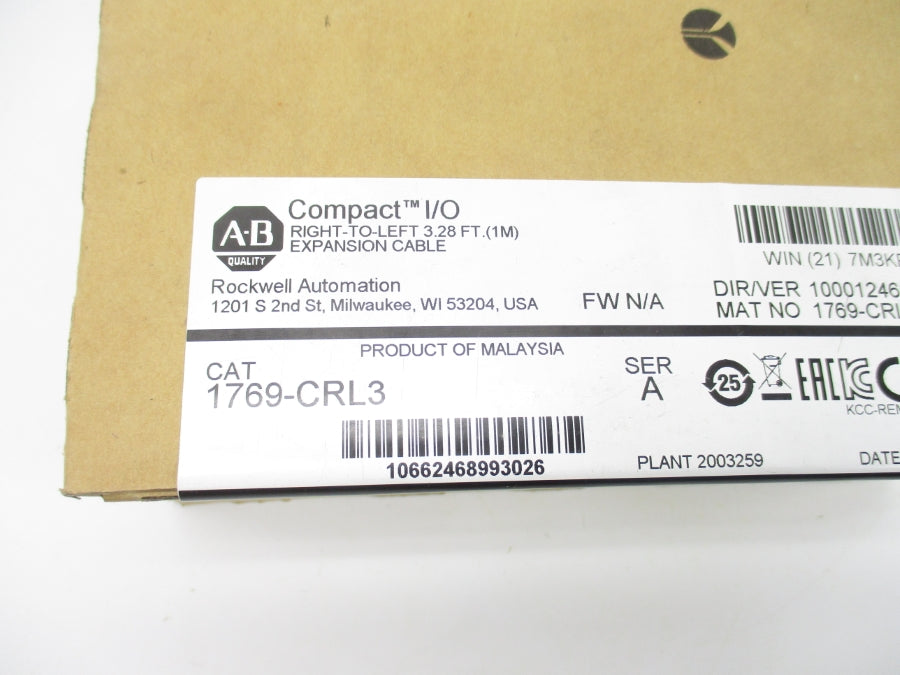 INDUSTRIAL SPARE PART 1769-CRL3 SER. A DATE: 2019 NSFS