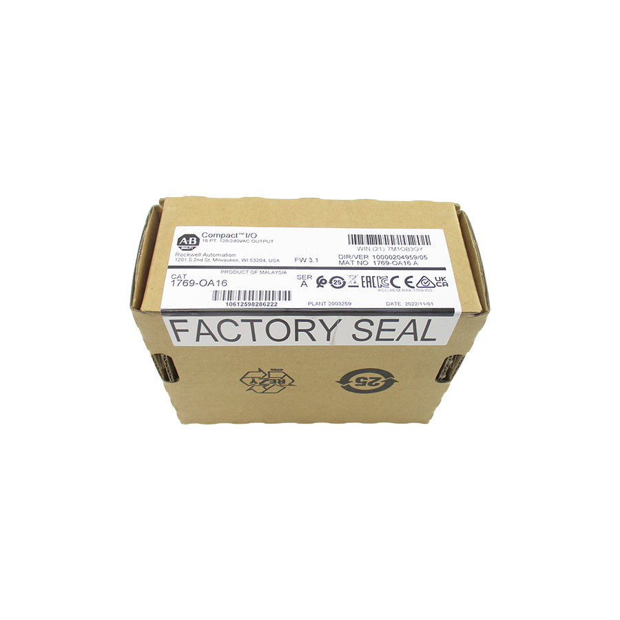INDUSTRIAL SPARE PART 1769-OA16 SER. A F/W 3.1 120/240VAC DATE: 2022 NSFS