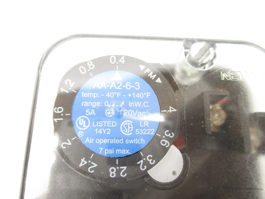 DUNGS AA-A2-6-3 120VAC 5A 0.4-4INWC NSNP