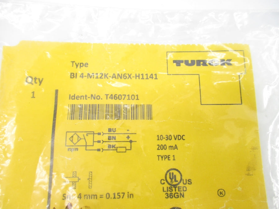TURCK BI4-M12K-AN6X-H1141 T4607101 10-30VDC NSMP