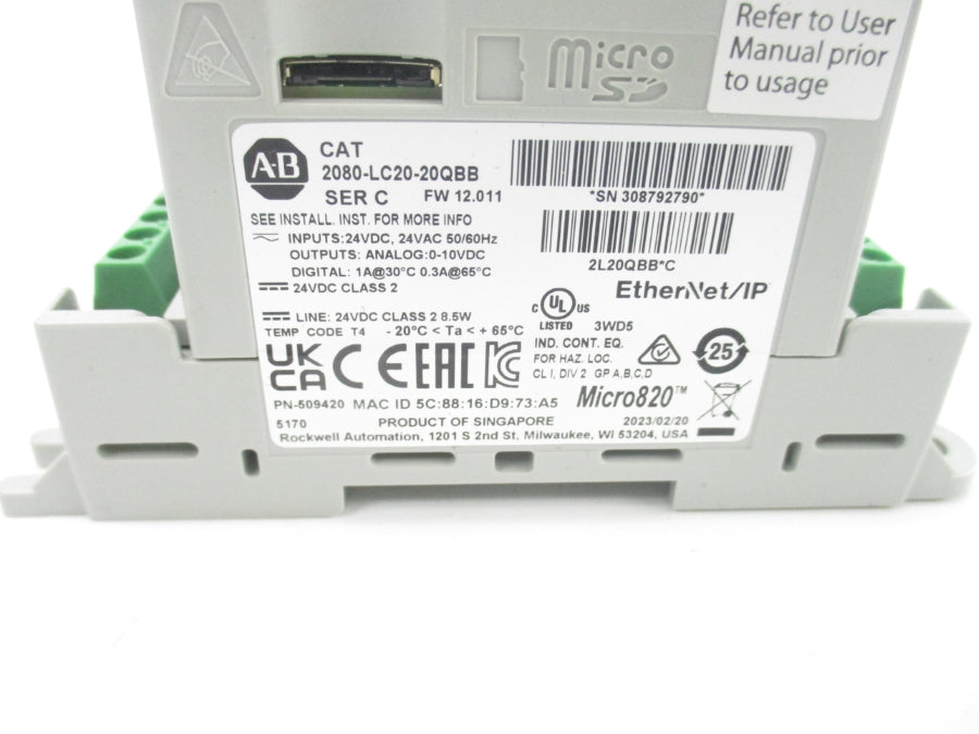 INDUSTRIAL SPARE PART 2080-LC20-20QBB SER. C F/W 12.011 24VAC NSNP