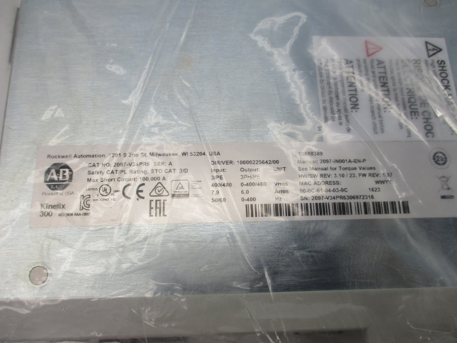 INDUSTRIAL SPARE PART 2097-V34PR6 SER. A F/W 1.87 400/480V 7.9A REV. 3 NSNP