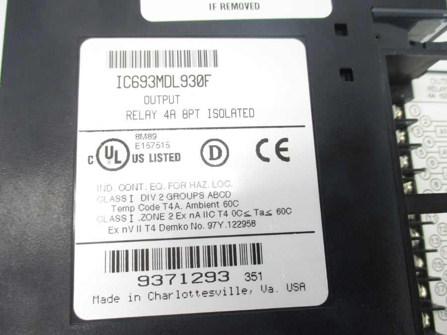 GE FANUC IC693MDL930F (AS PICTURED) NSNP