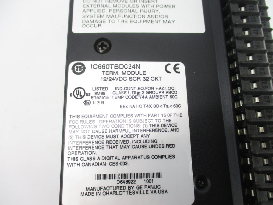GE FANUC IC660BBD024 12/24VDC NSNP