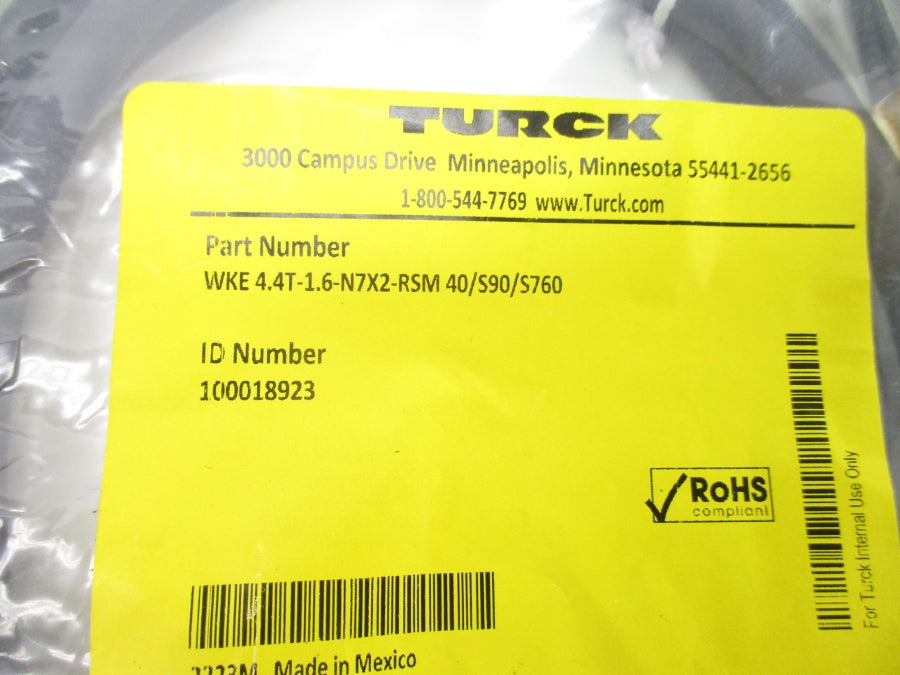 TURCK WKE4.4T-1.6-N7X2-RSM40/S90/S760 100018923 NSMP