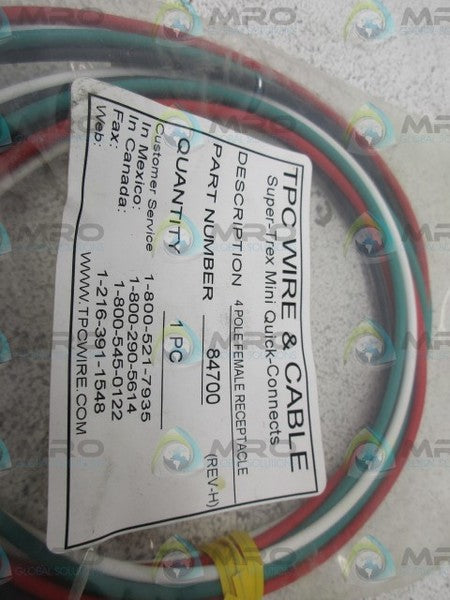 TPC WIRE & CABLE 84700 4POLE FEMALE MINI RECEPTACLE  NSMP