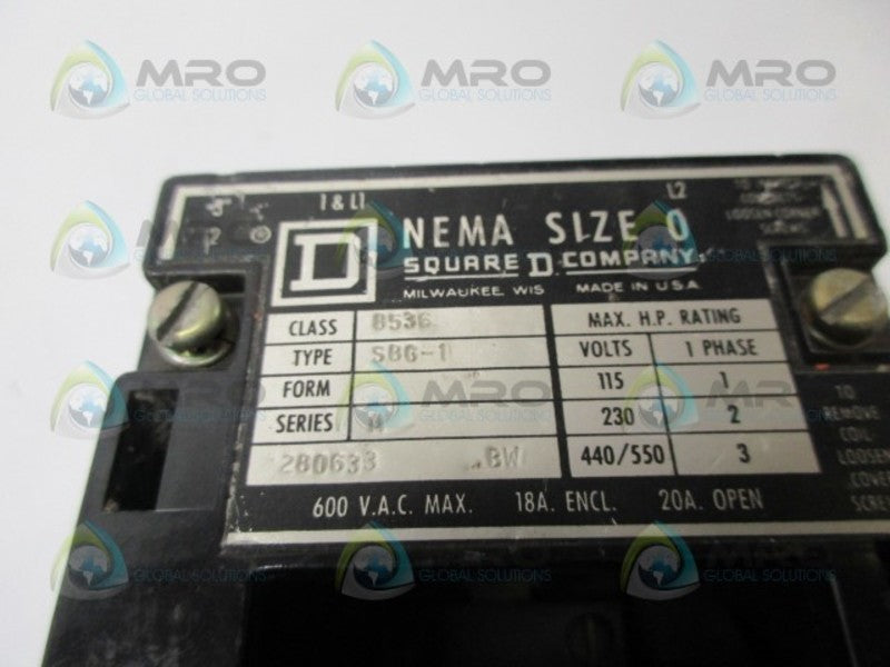 SQUARE D 8536-SBG1 STARTER UNMP