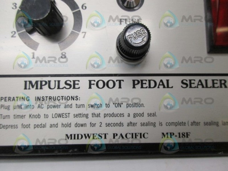 MIDWEST PACIFIC MP-18F IMPULSE FOOT PEDAL SEALER NSNP