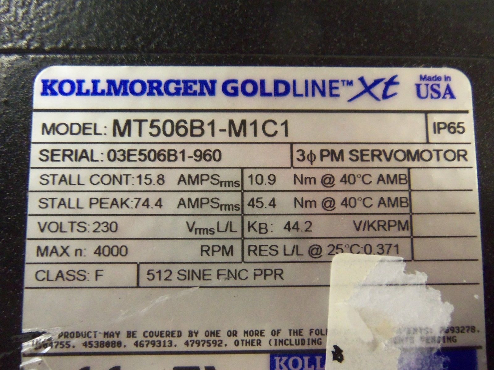 KOLLMORGREN MT506B1-M1C1 MOTOR UNMP