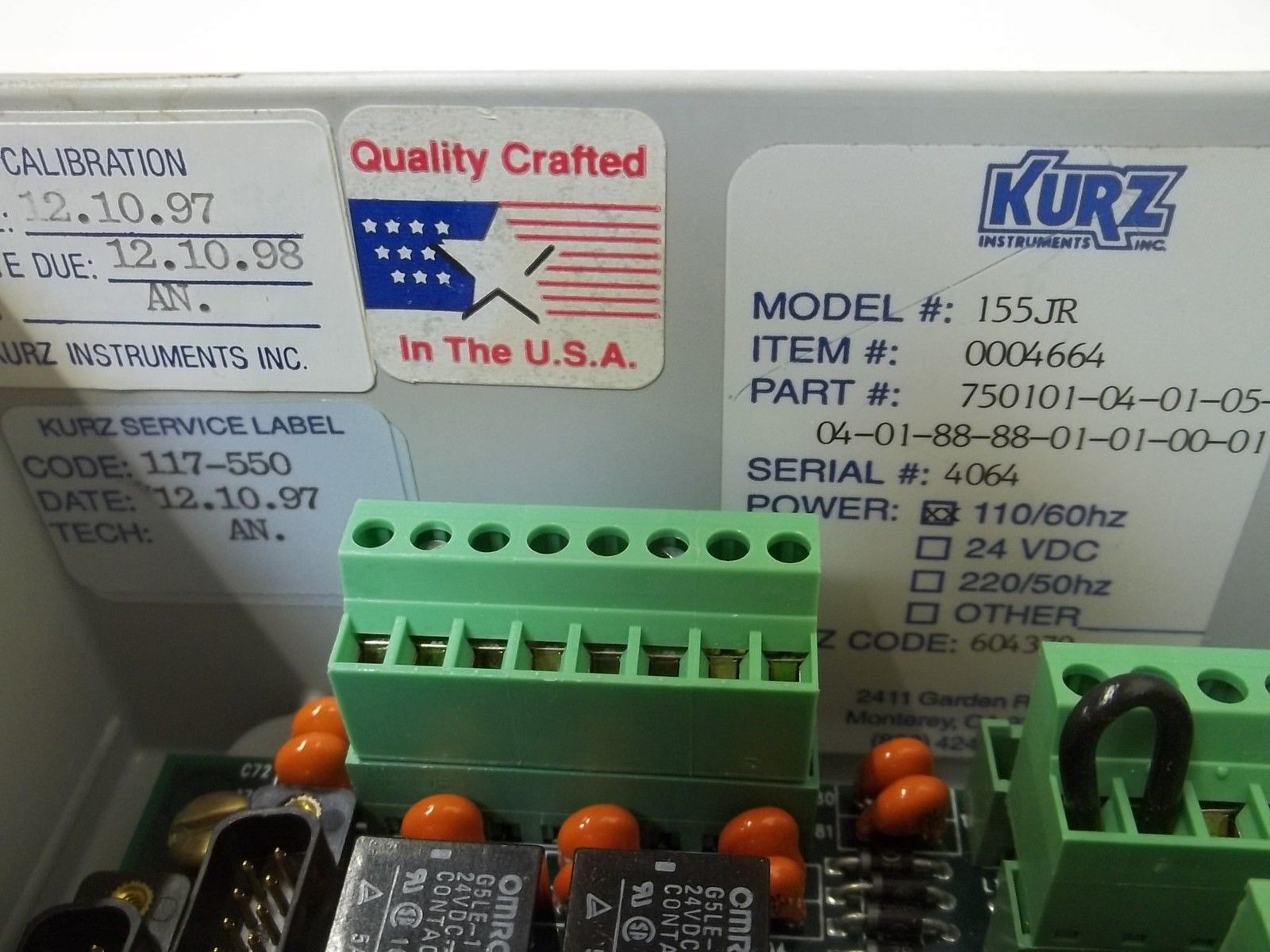KURZ 750101-04-01-05-04-01-88-88-01-01-00-01 MASS FLOW COMPUTER UNMP