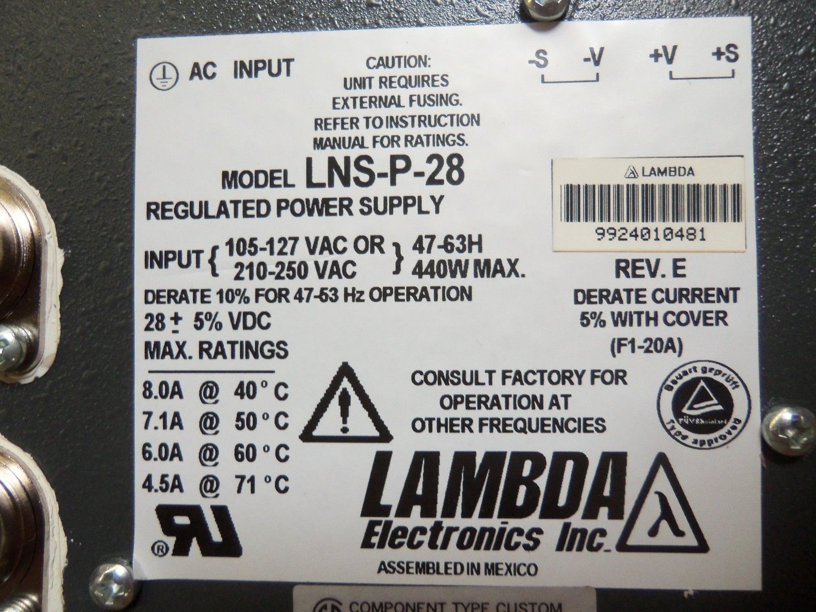 LAMBDA LNS-P28 POWER SUPPLY NSMP