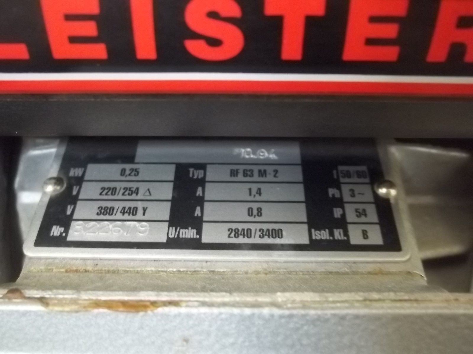 LEISTER RF63M-2 BLOWER  NSNP