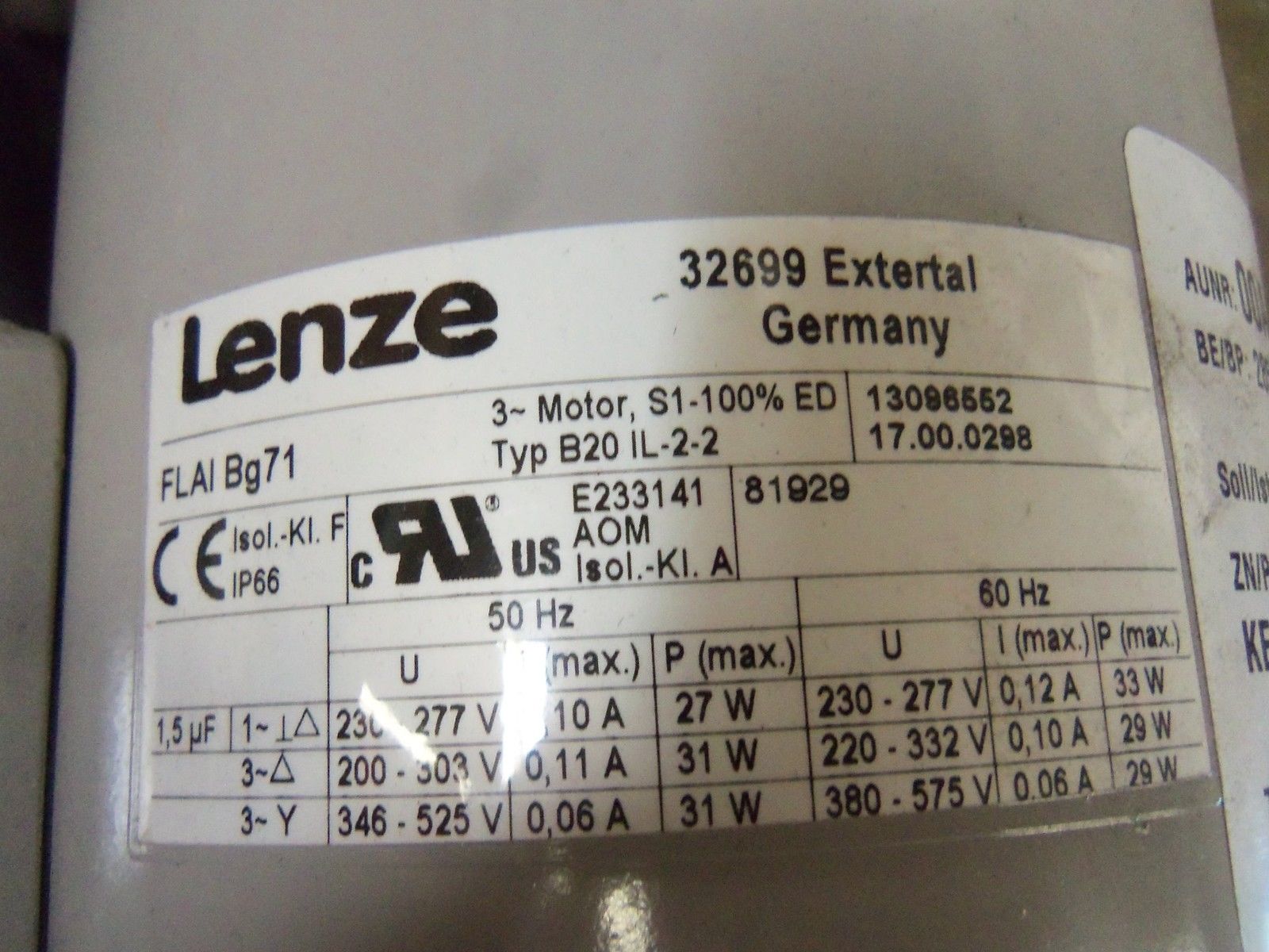 LENZE GKR04-2MHBR071-24 MOTOR NSNP