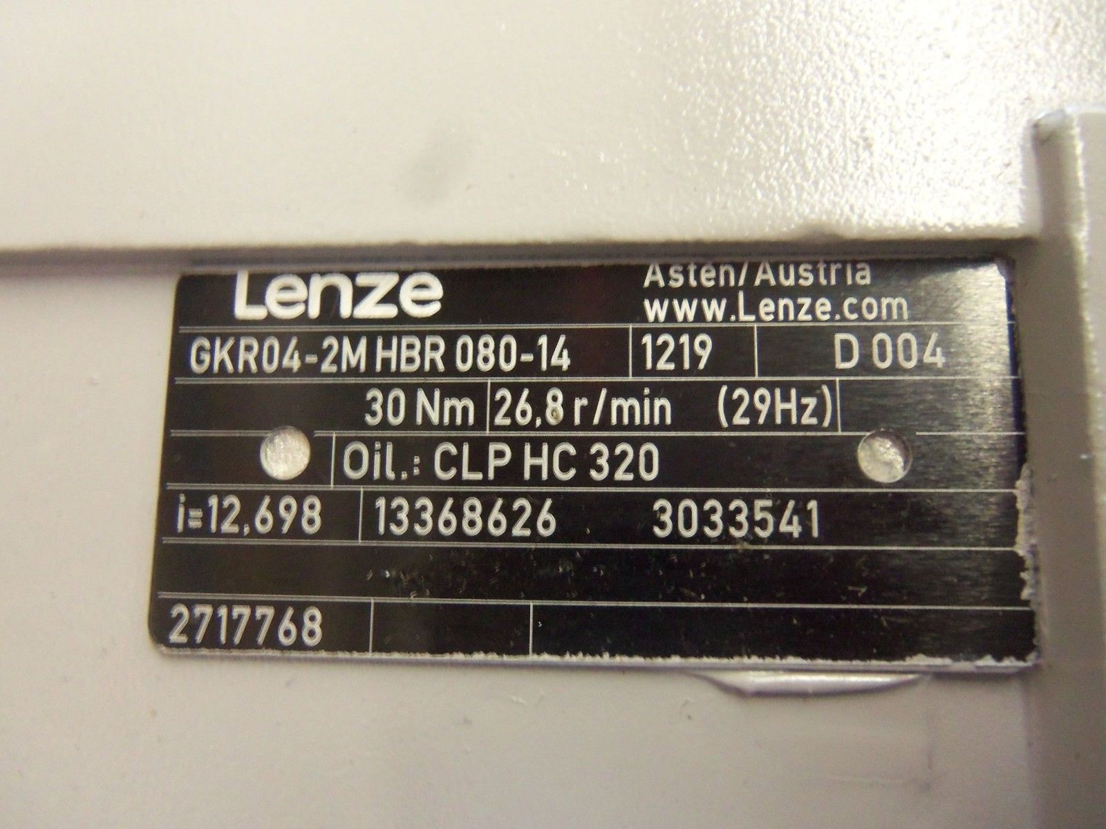 LENZE GKR04-2MHBR080-14 MOTOR NSNP