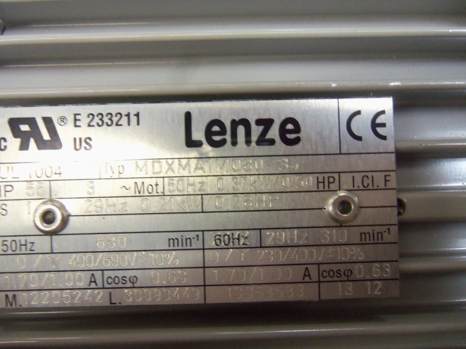 LENZE GKR05-2MHBR080-34 MOTOR NSNP