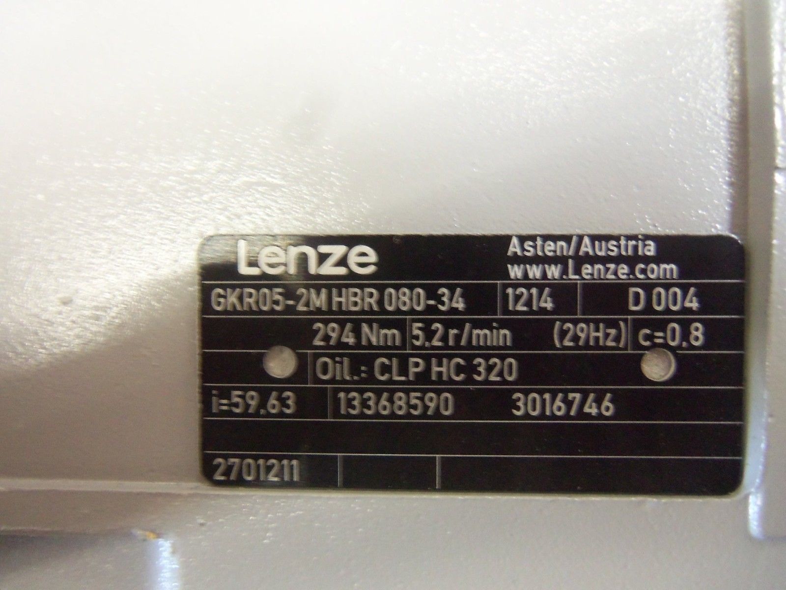 LENZE GKR05-2MHBR080-34 MOTOR NSNP