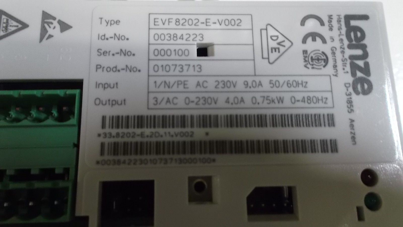 LENZE INVERTER EVE8202-E-V002 UNMP
