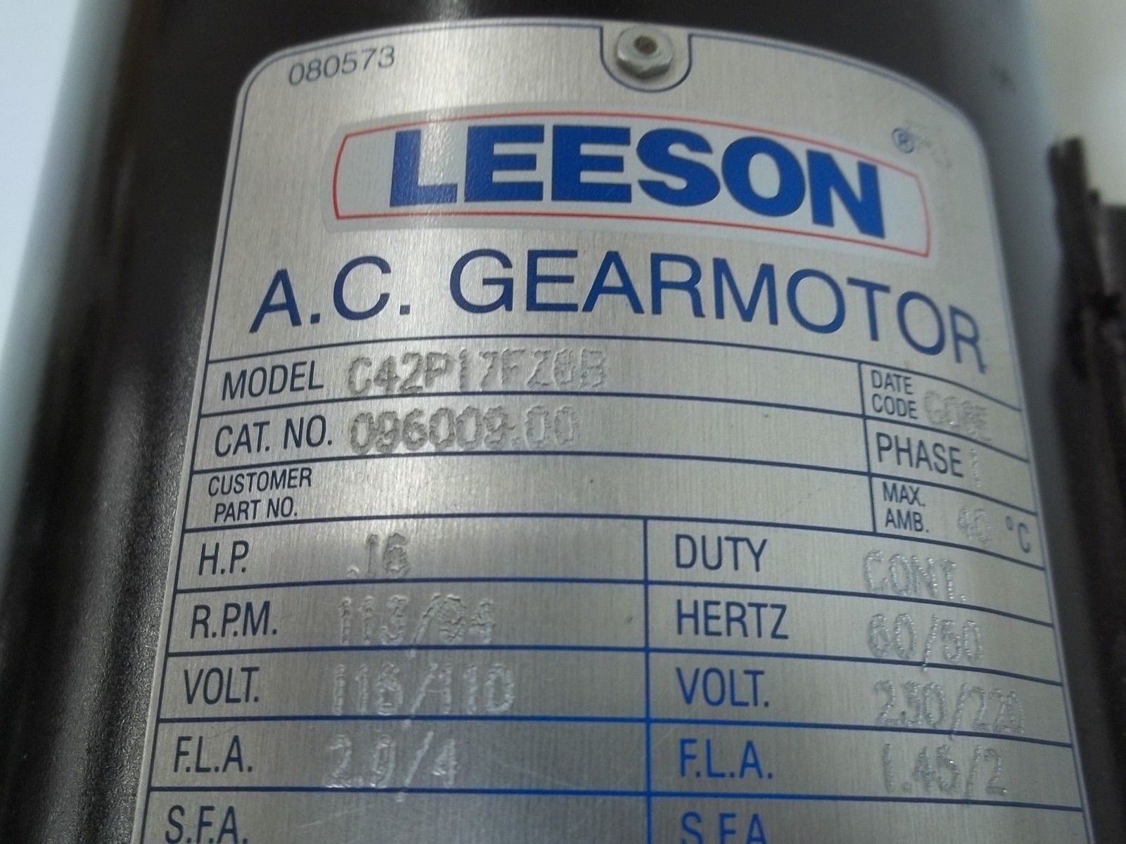 LESSON C42817FZ6B GEAR MOTOR  UNMP
