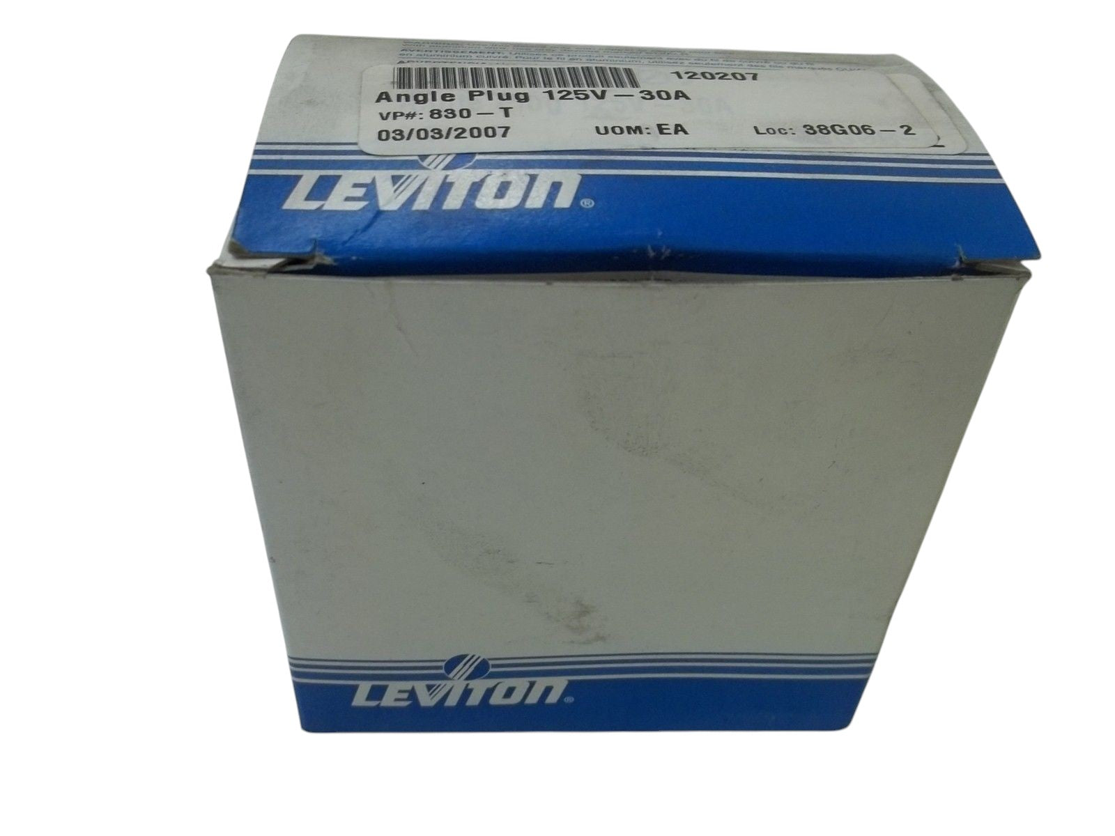 LEVITON 1830-T ANGLE PLUG 2-POLE 3-WIRE NSMP