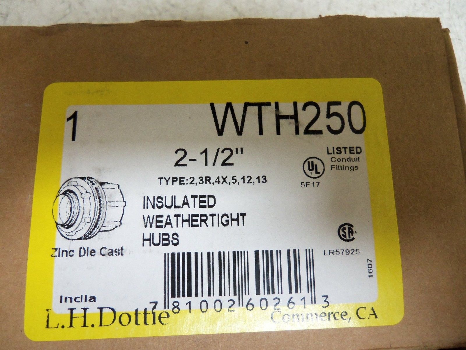 L.H. DOTTIE WTH250 CONNECTOR NSMP