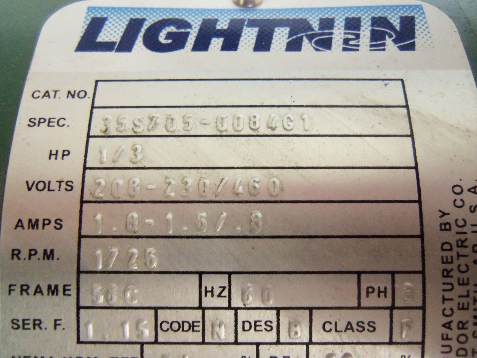 LIGHTNIN 35S705-008461 MOTOR UNMP