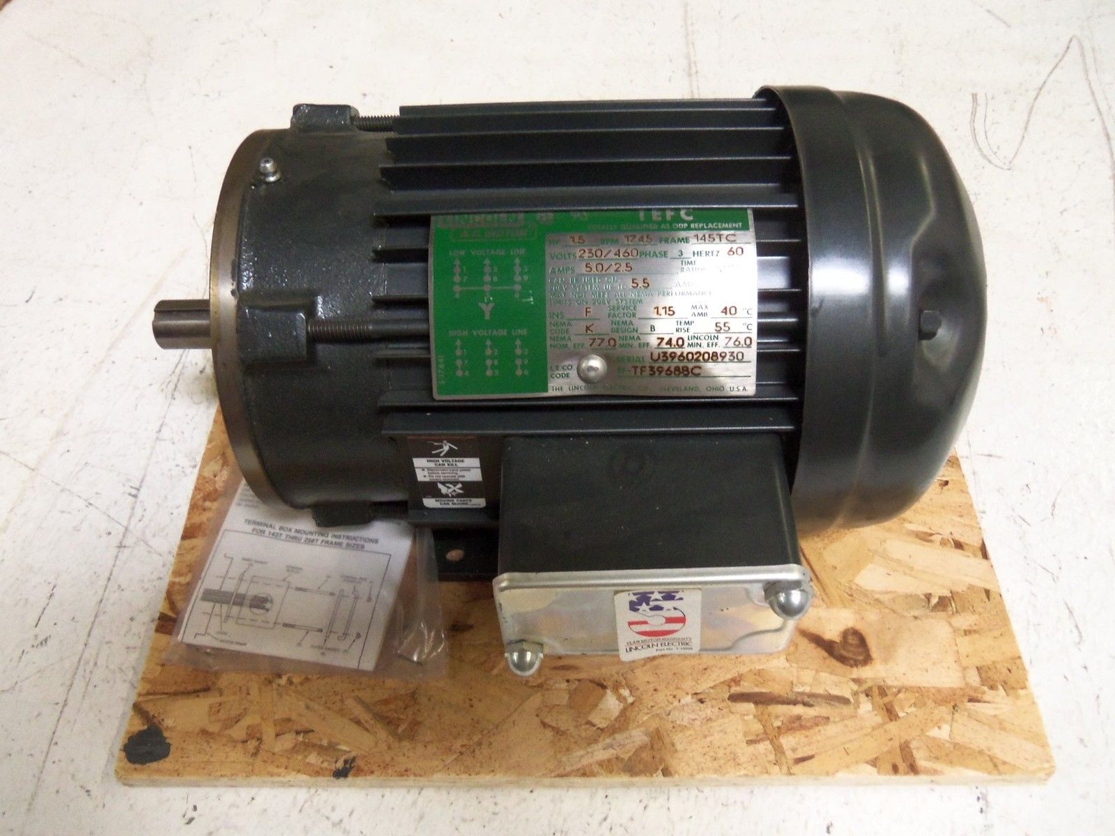 LINCOLN TF3968BC MOTOR NSMP