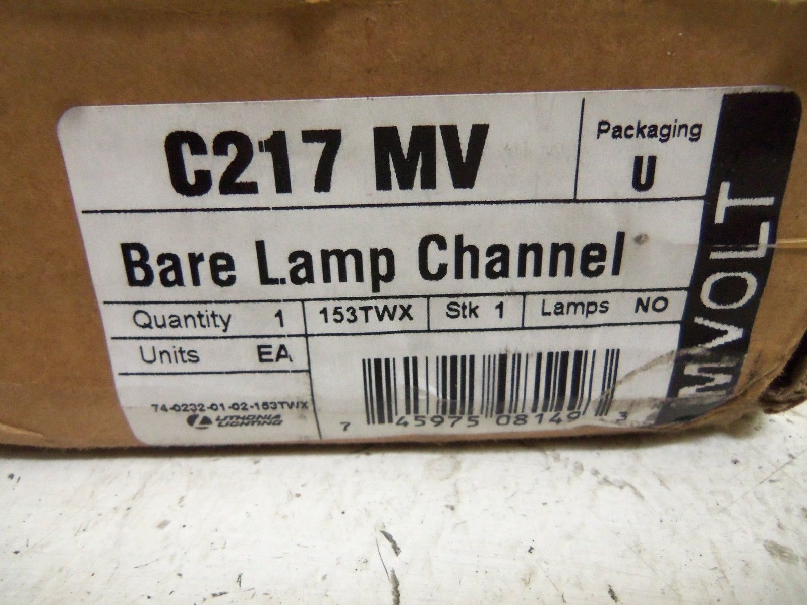 LITHONIA C127MV BARE LAMP CHANNEL NSMP