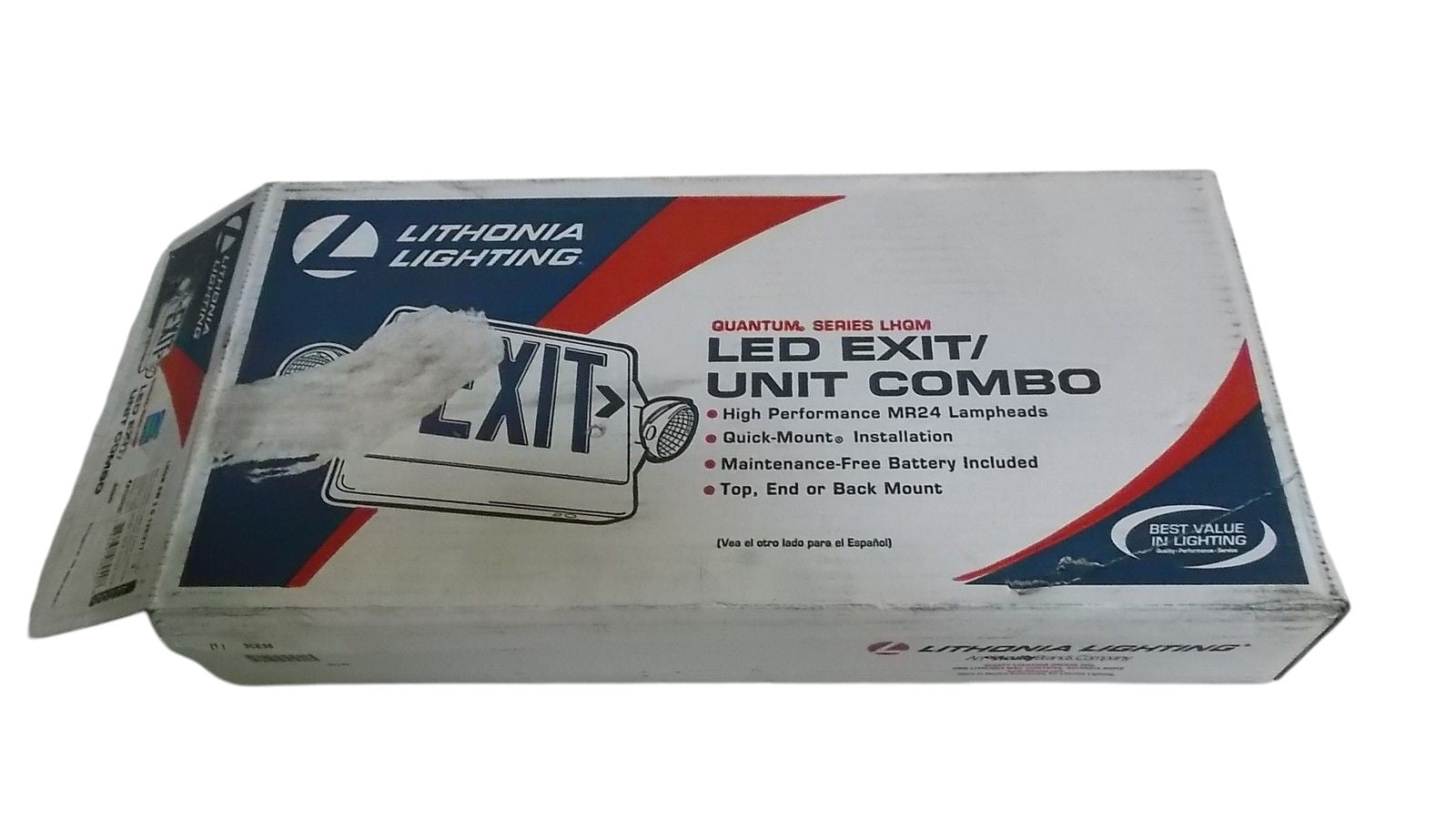 LITHONIA LHQMSW3G120/277 EMERGENCY EXIT LIGHT UNMP