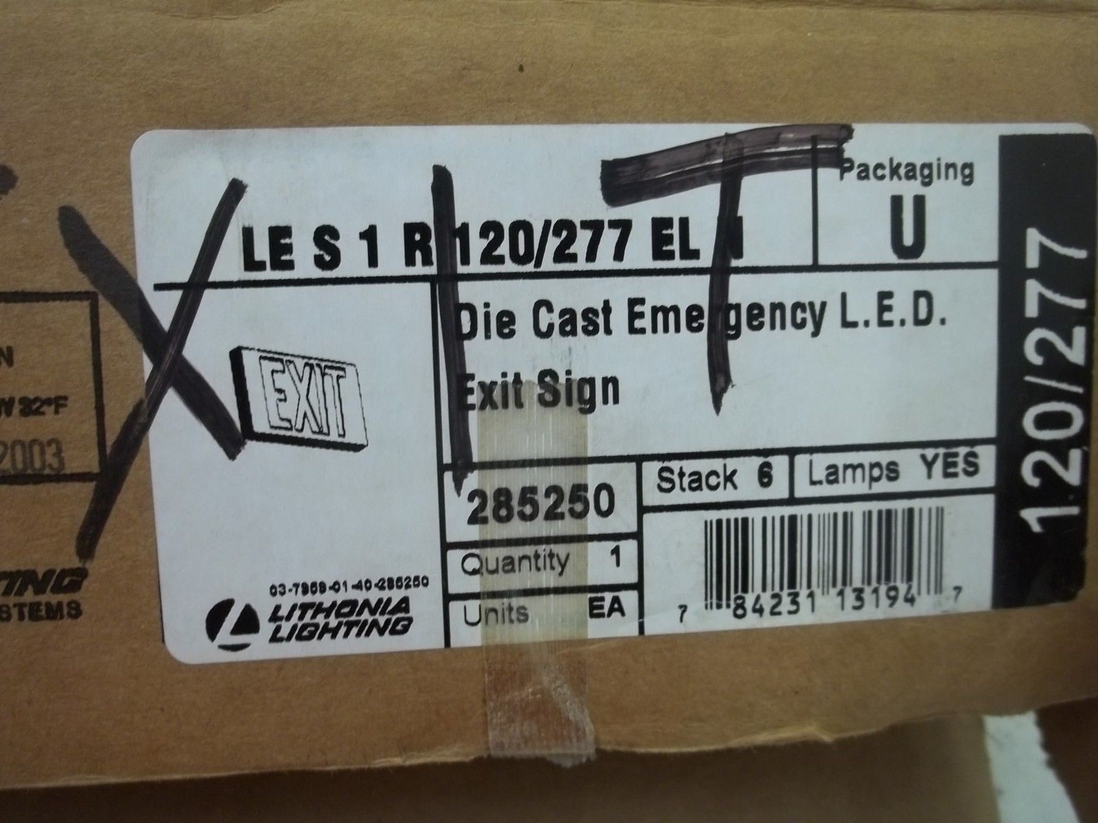 LITHONIA LIGHTING 285250 EXIT SIGN *NEW IN BOX*