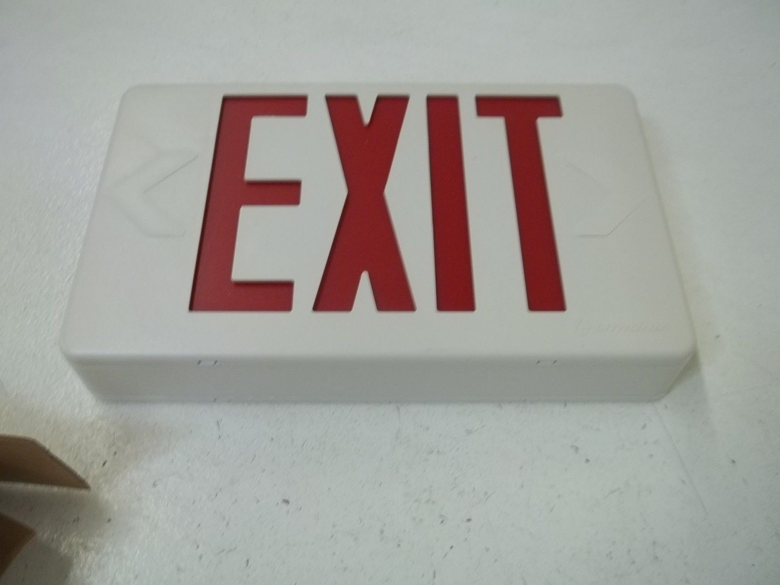 LITHONIA LIGHTING QM S W 3 R 120 INCA INCANDESCENT EXIT SIGN *NEW IN BOX*