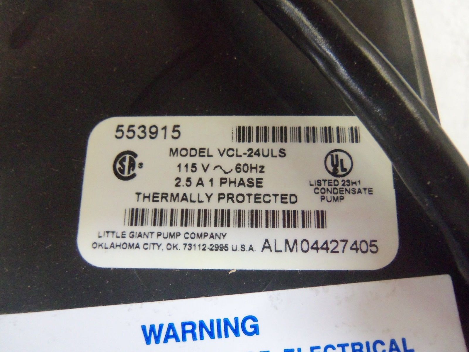 LITTLE GIANT VCL-24ULS PUMP *NEW IN BOX*