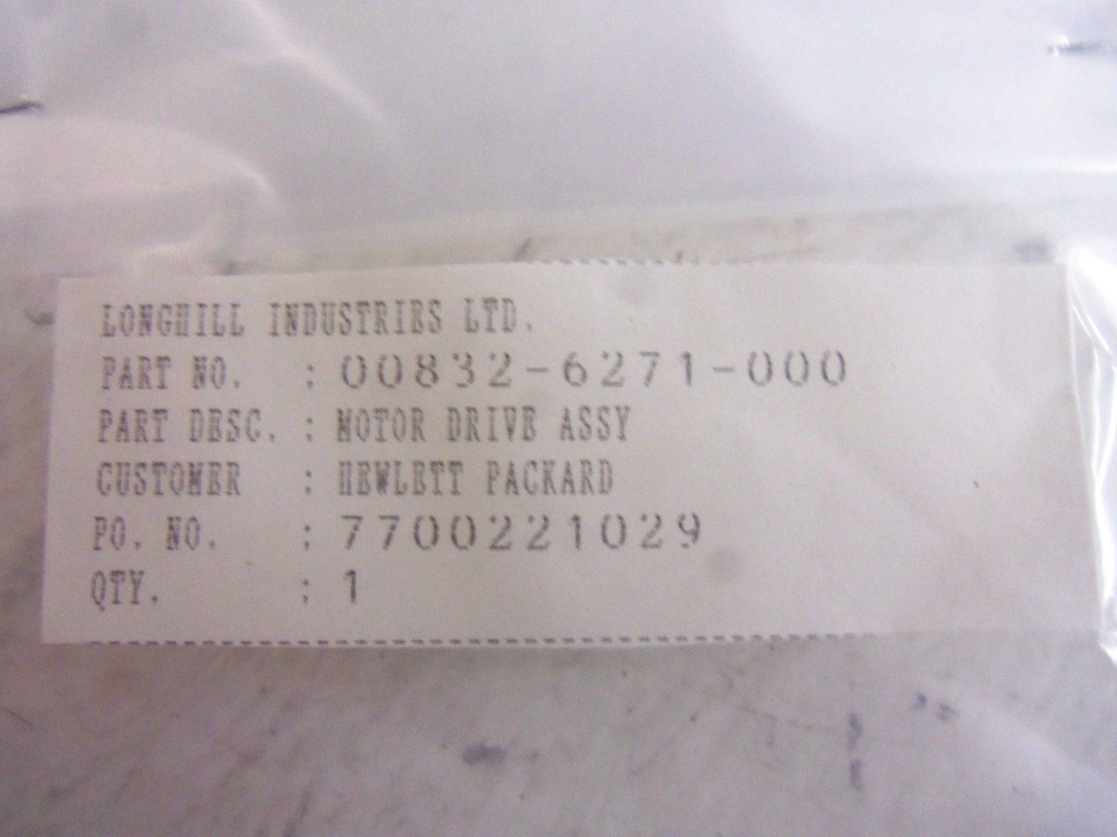 LONGHILL 00832-6271-000 MOTOR NSNP