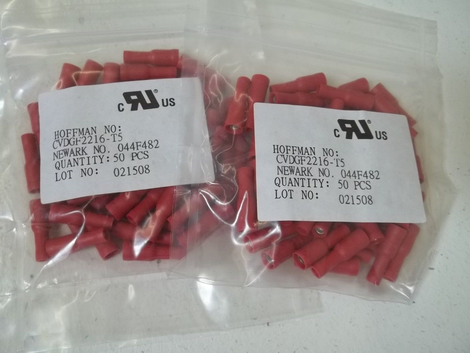 LOT OF 100 HOFFMAN CVDGF2216-T5 TERMINAL, FEMALE DISCONNECTOR NSMP