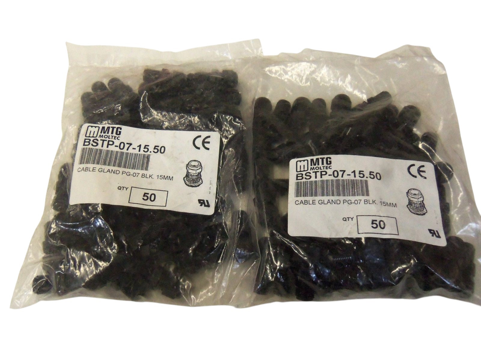 LOT OF 100 MTG MOLTEC BSTP-07-15.50 CABLE GLAND NSMP