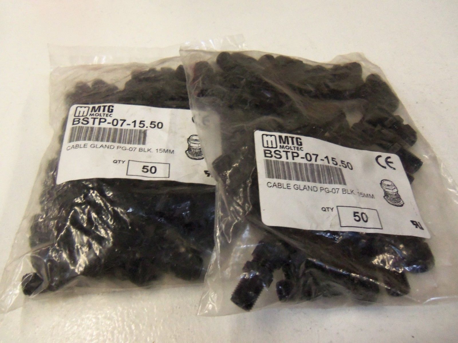 LOT OF 100 MTG MOLTEC BSTP-07-15.50 CABLE GLAND NSMP