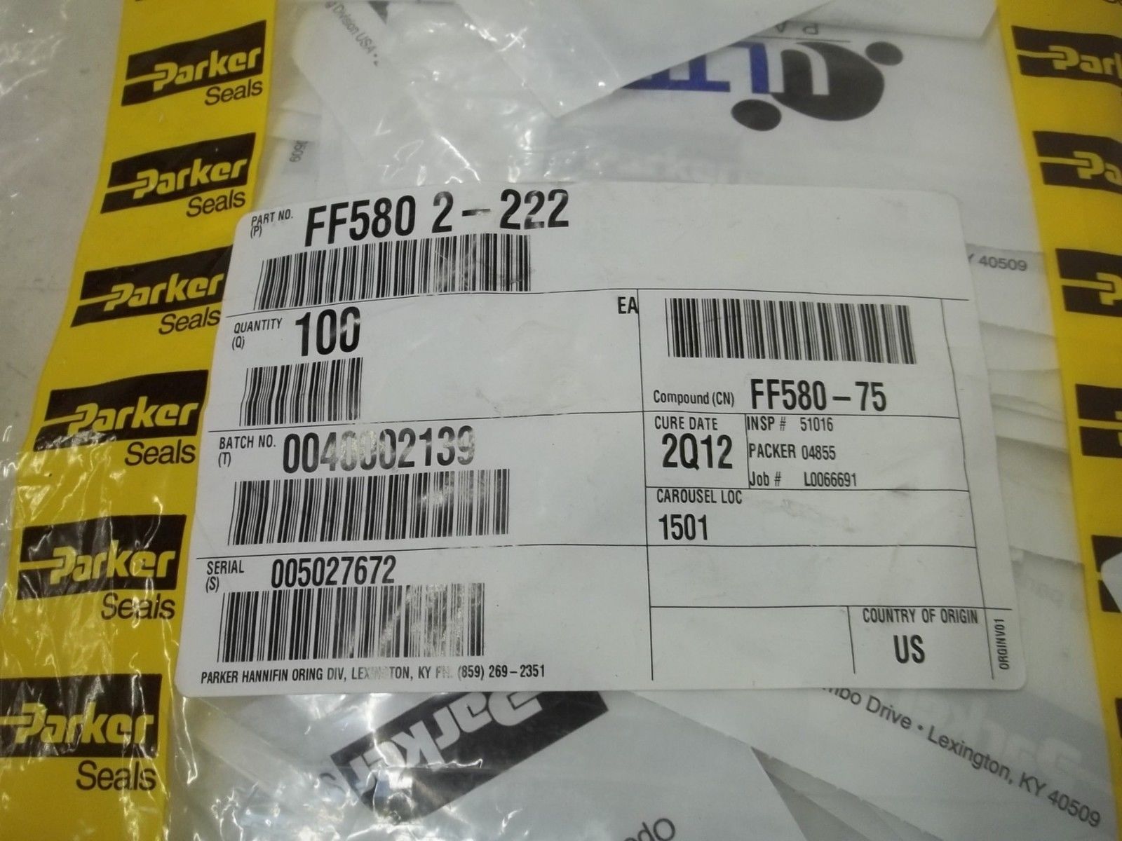 LOT OF 100 PARKER FF5802-222 SEAL NSMP