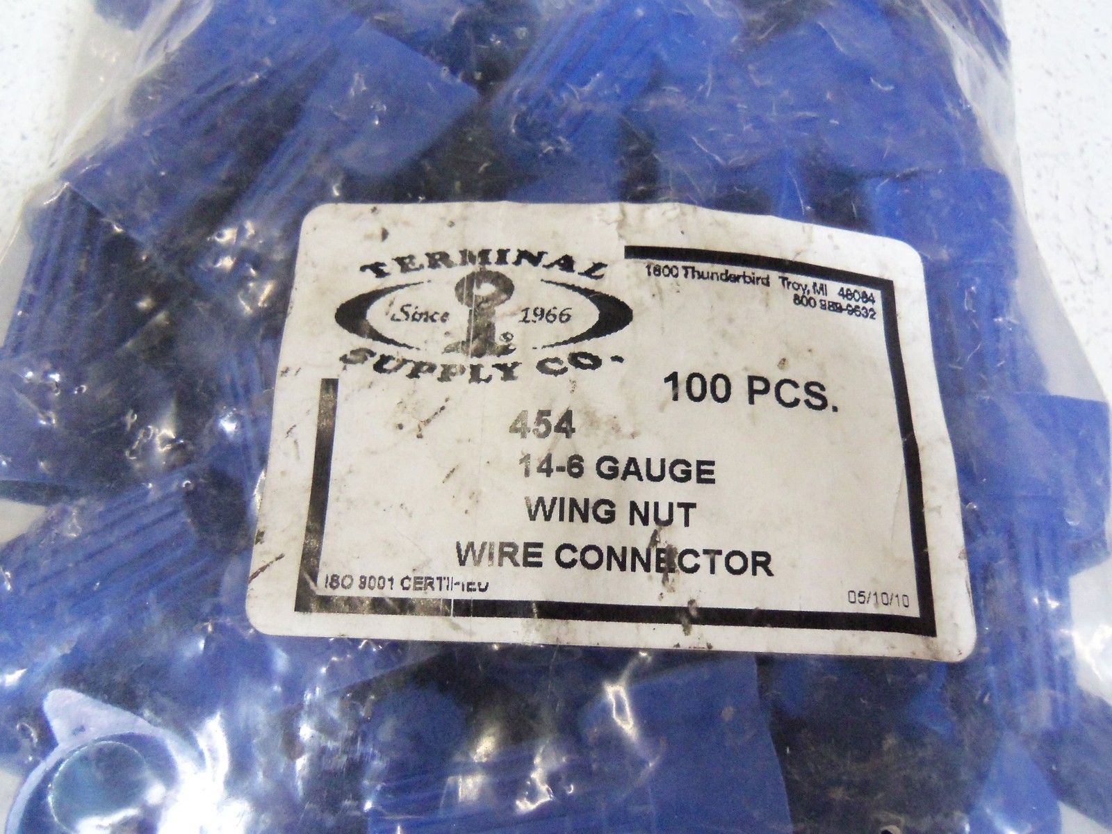 LOT OF 100 TERMINAL SUPPLY 454 14-6 GAUGE WING-NUT WIRE CONNECTOR  NSMP