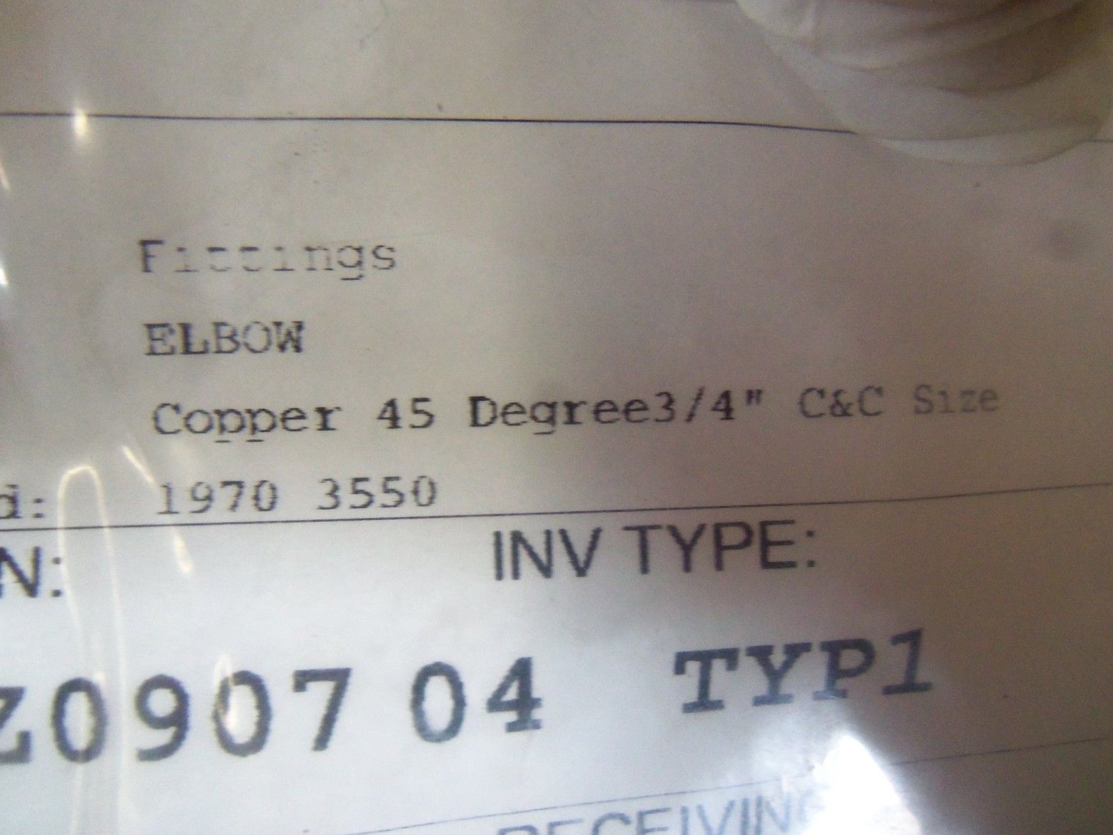 LOT OF 10 COPPER 45 DEGREE 3/4" ELBOW FITTINGS 1970-3550 NSNP