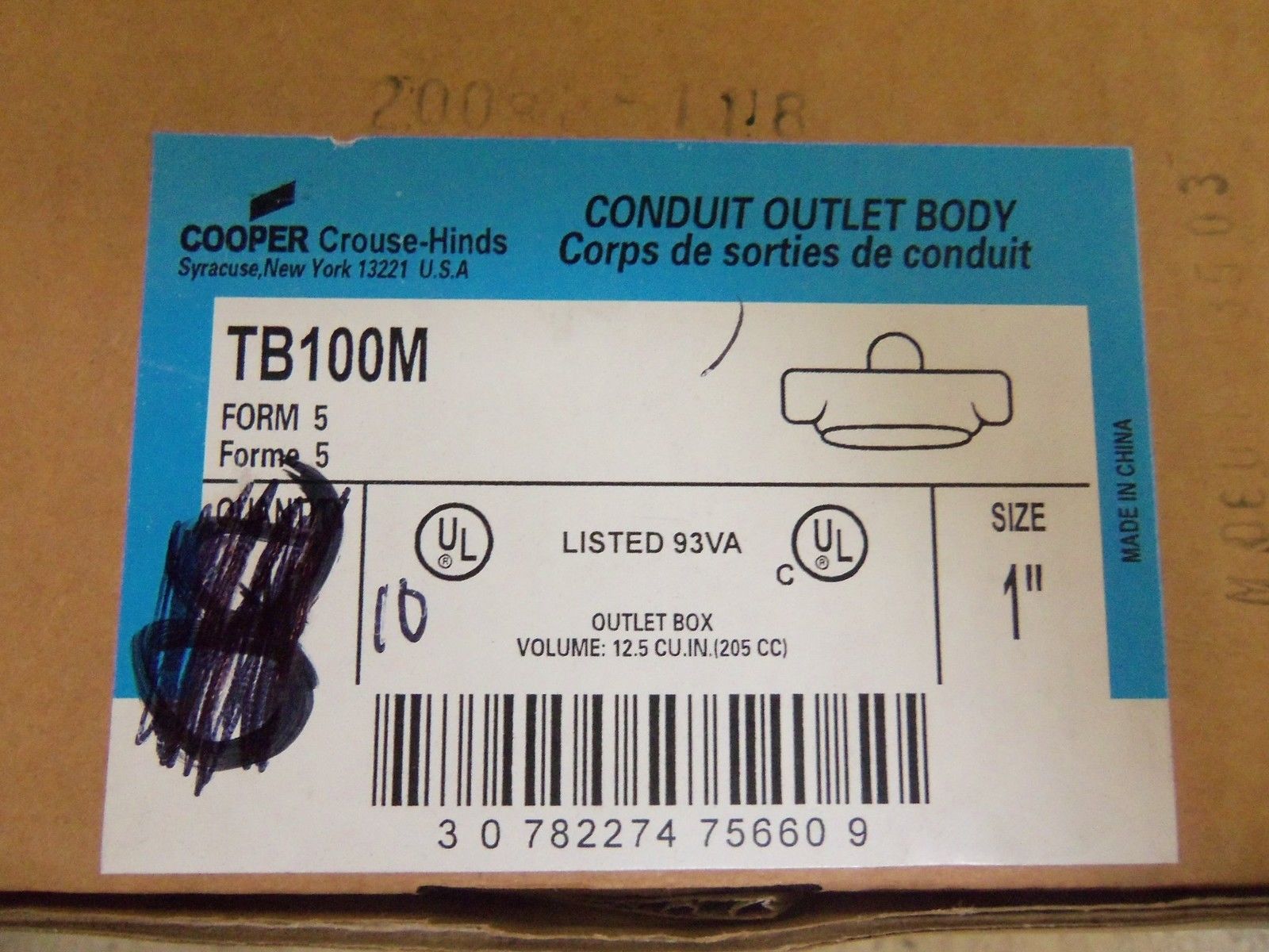 LOT OF 10 CROUSE-HINDS TB100M CONDUIT NSMP