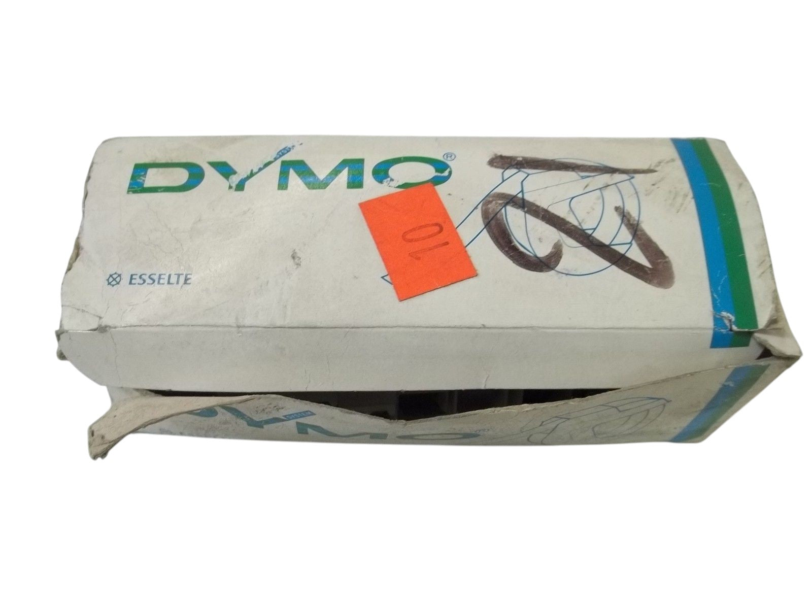 LOT OF 10 DYMO 5201 06 3/8"X12' GL. BLUE EMBOSSING TAPE NSMP
