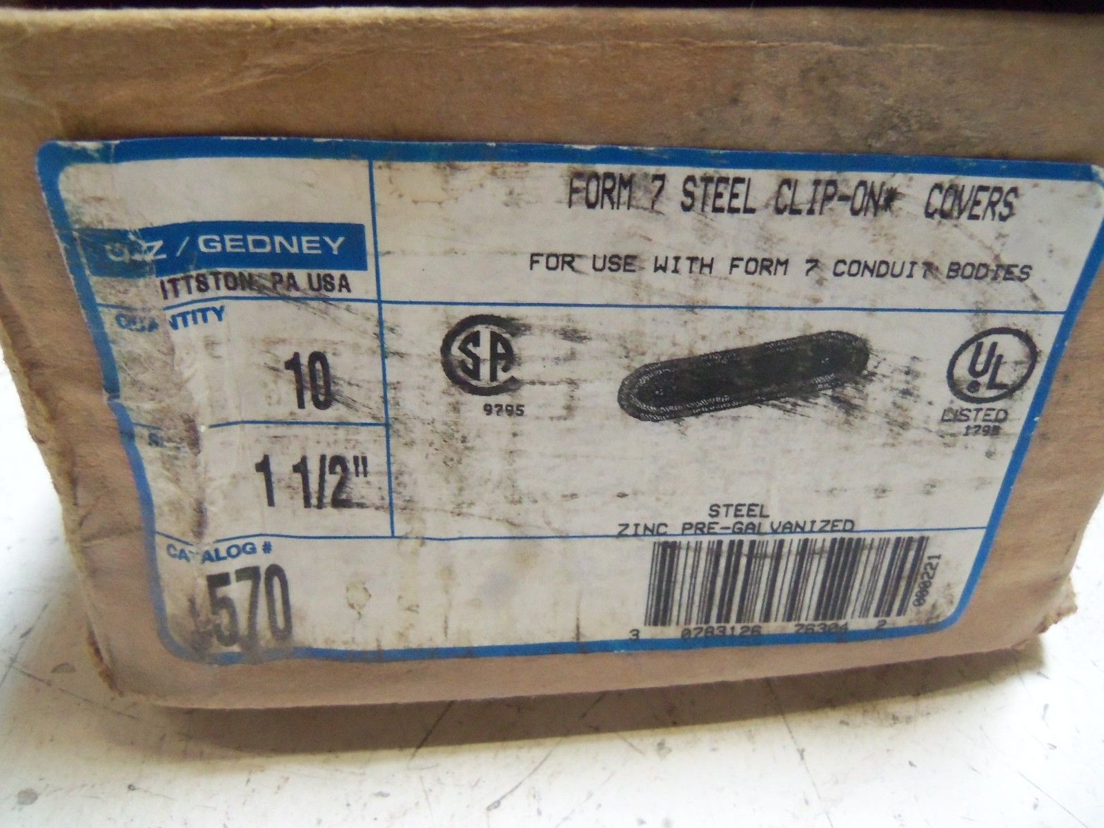 LOT OF 10 EGS 570 1 1/2" STELL CLIP-ON COVER NSMP