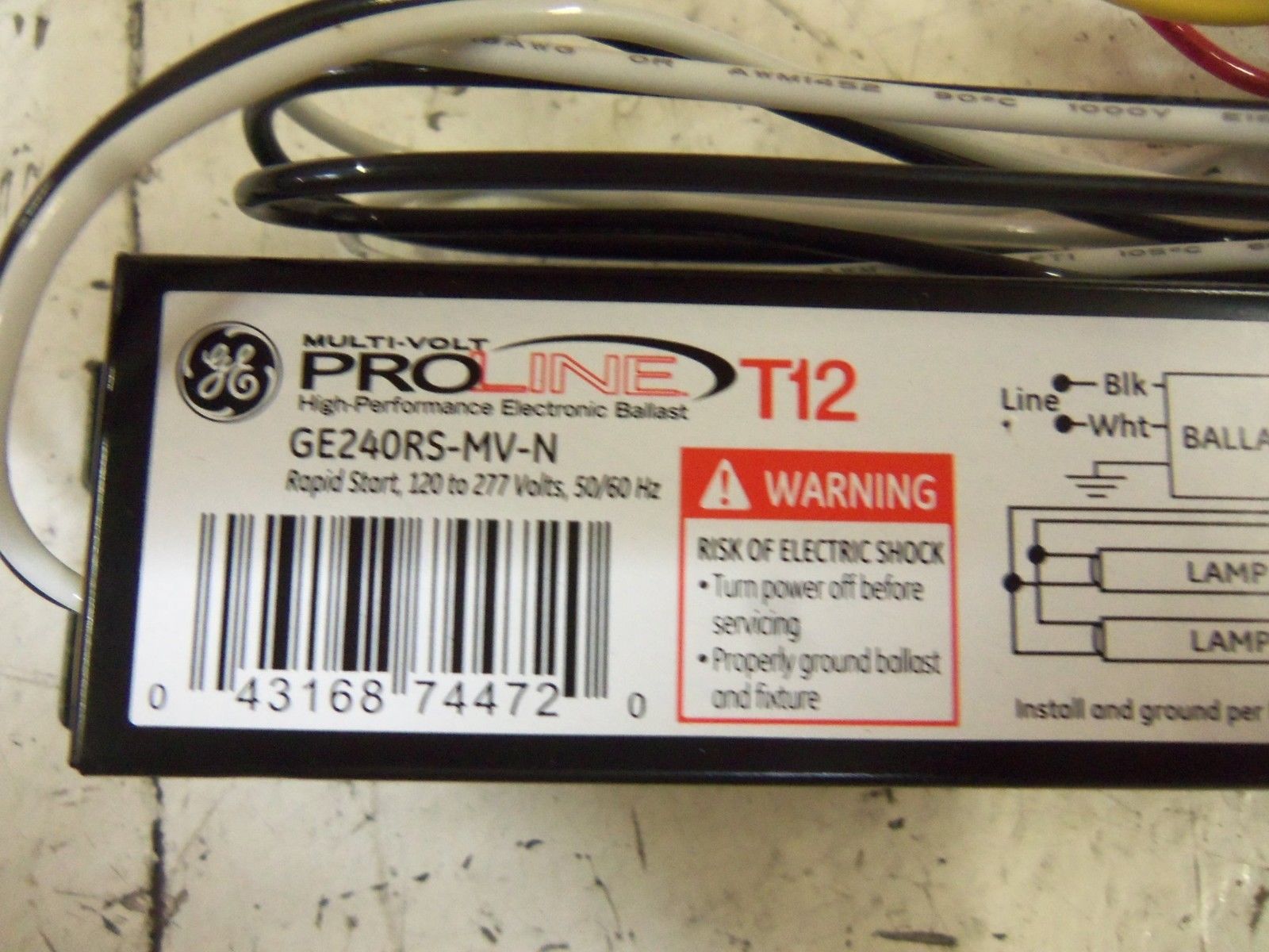 LOT OF 10 GENERAL ELECTRIC GE240RS-MV-N BALLAST NSMP