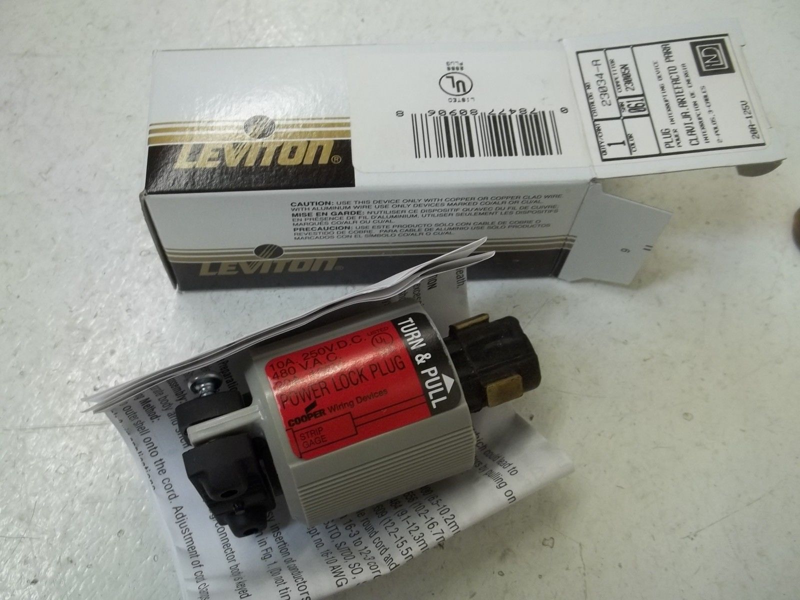 LOT OF 10 LEVITON 23034-A PLUG POWER INTERRUPTING DEVICE *NEW IN BOX*