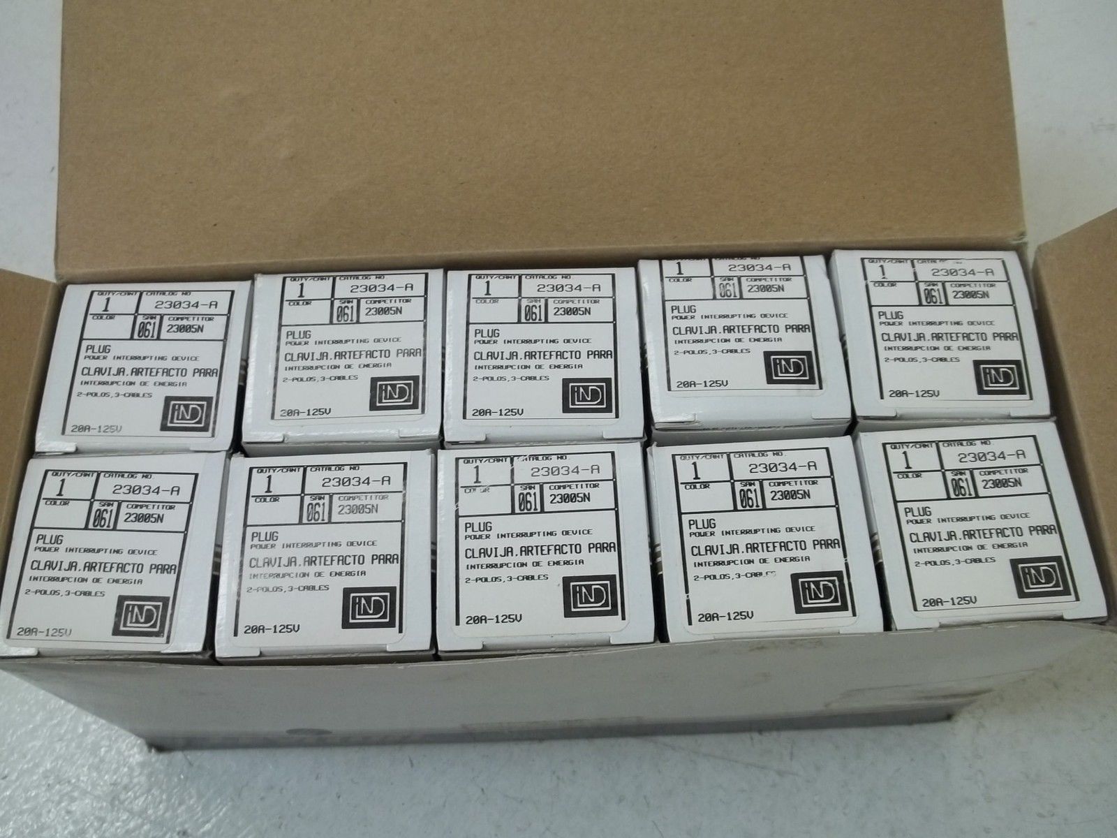 LOT OF 10 LEVITON 23034-A PLUG POWER INTERRUPTING DEVICE *NEW IN BOX*