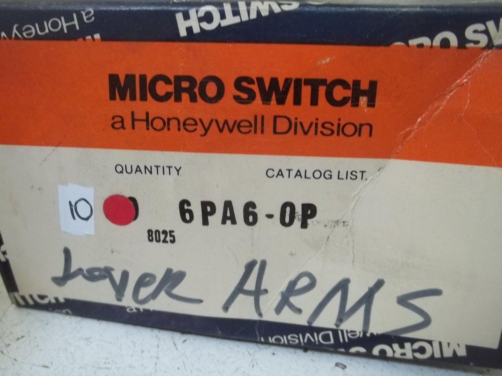 LOT OF 10 MICROSWITCH 6PA6-OP ROLLER ARMS KIT NSMP