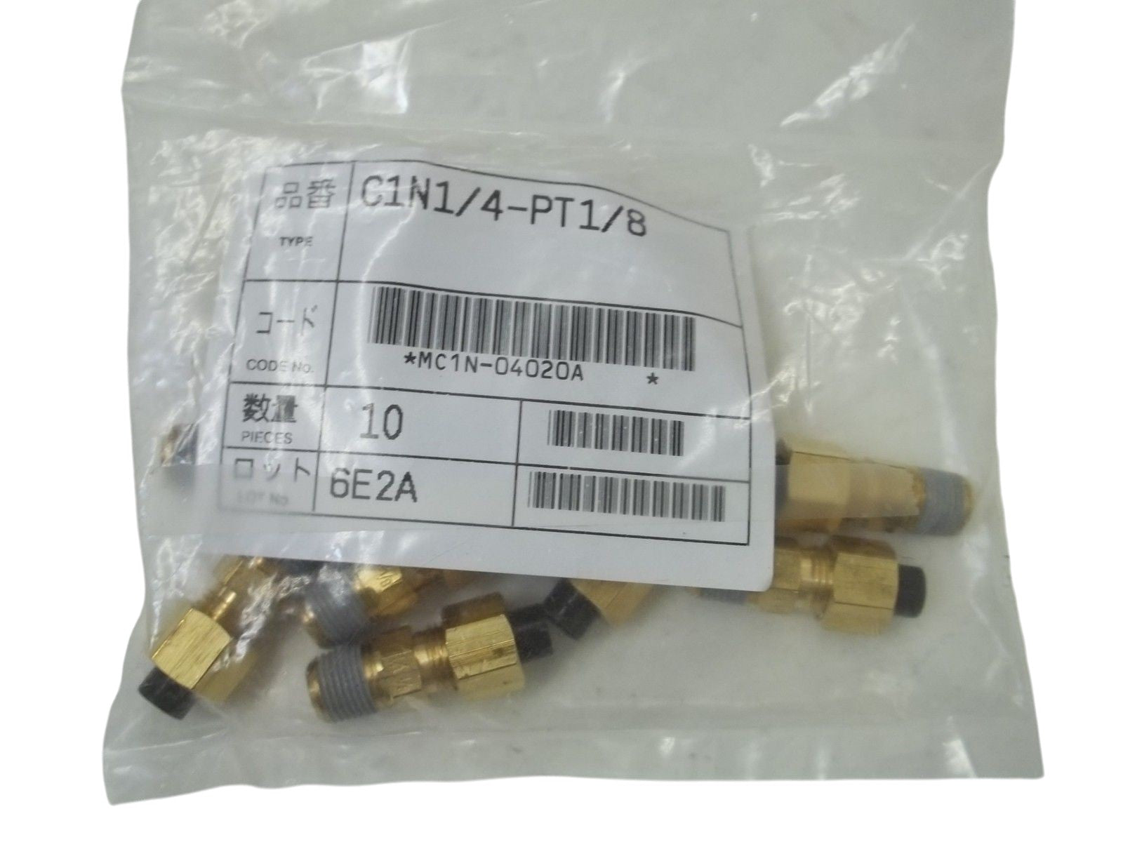 LOT OF 10 NITTA MOORE C1N1/4-PT1/8 FITTINGS NSMP